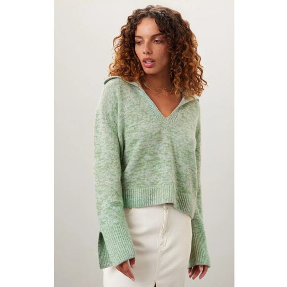 NAADAM Sweaters - NAADAM Green Knit Wool Cashmere Polo